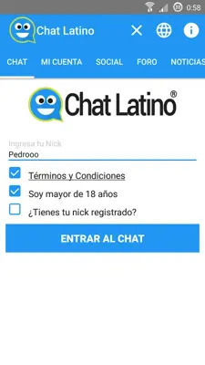 Chat Latino android App screenshot 7